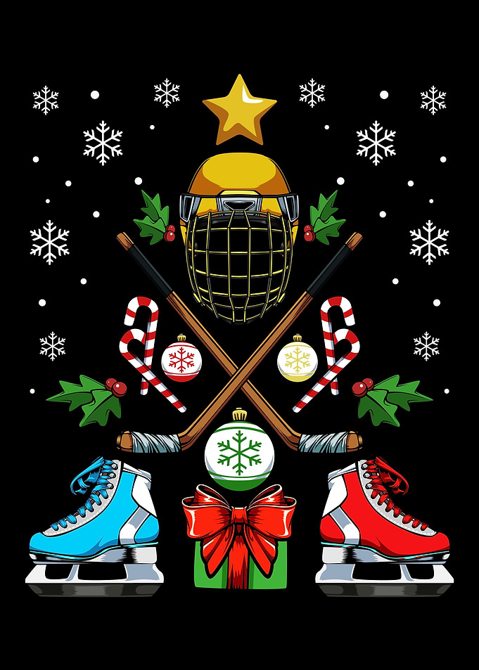 Ice Hockey Christmas Tree