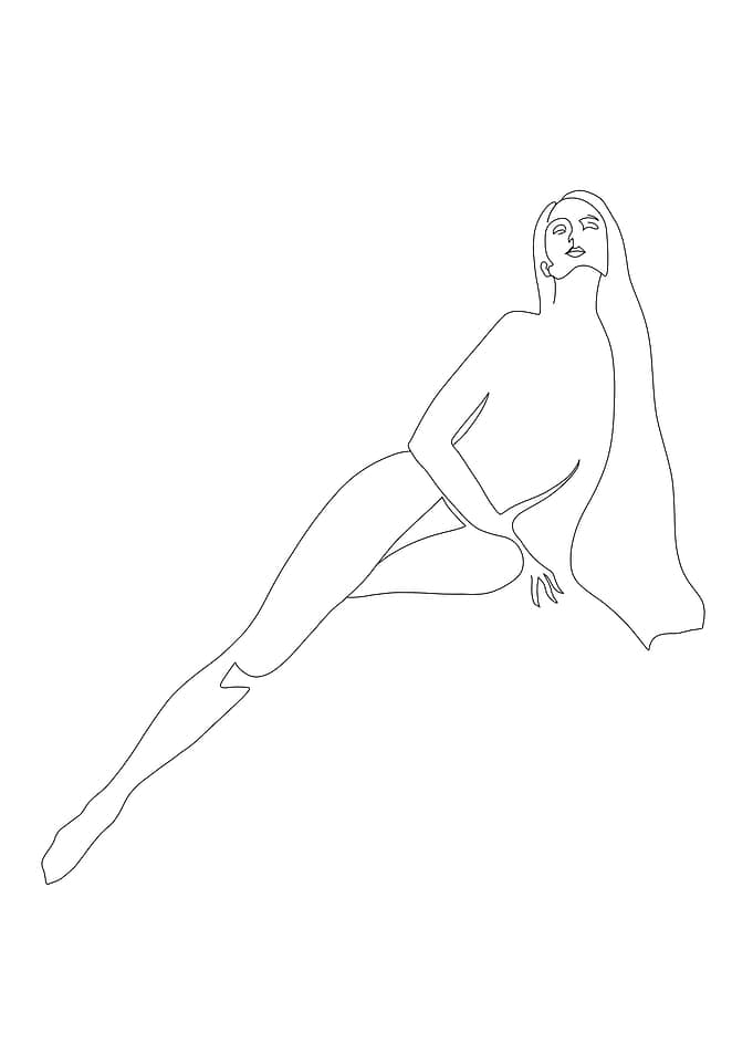 One Line Art Woman