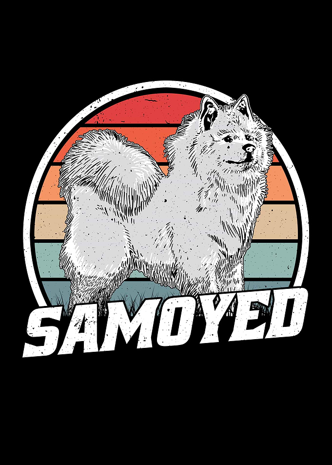 Samoyed Retro Sled Dog