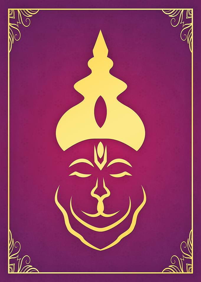 Lord Hanuman Purple Yellow