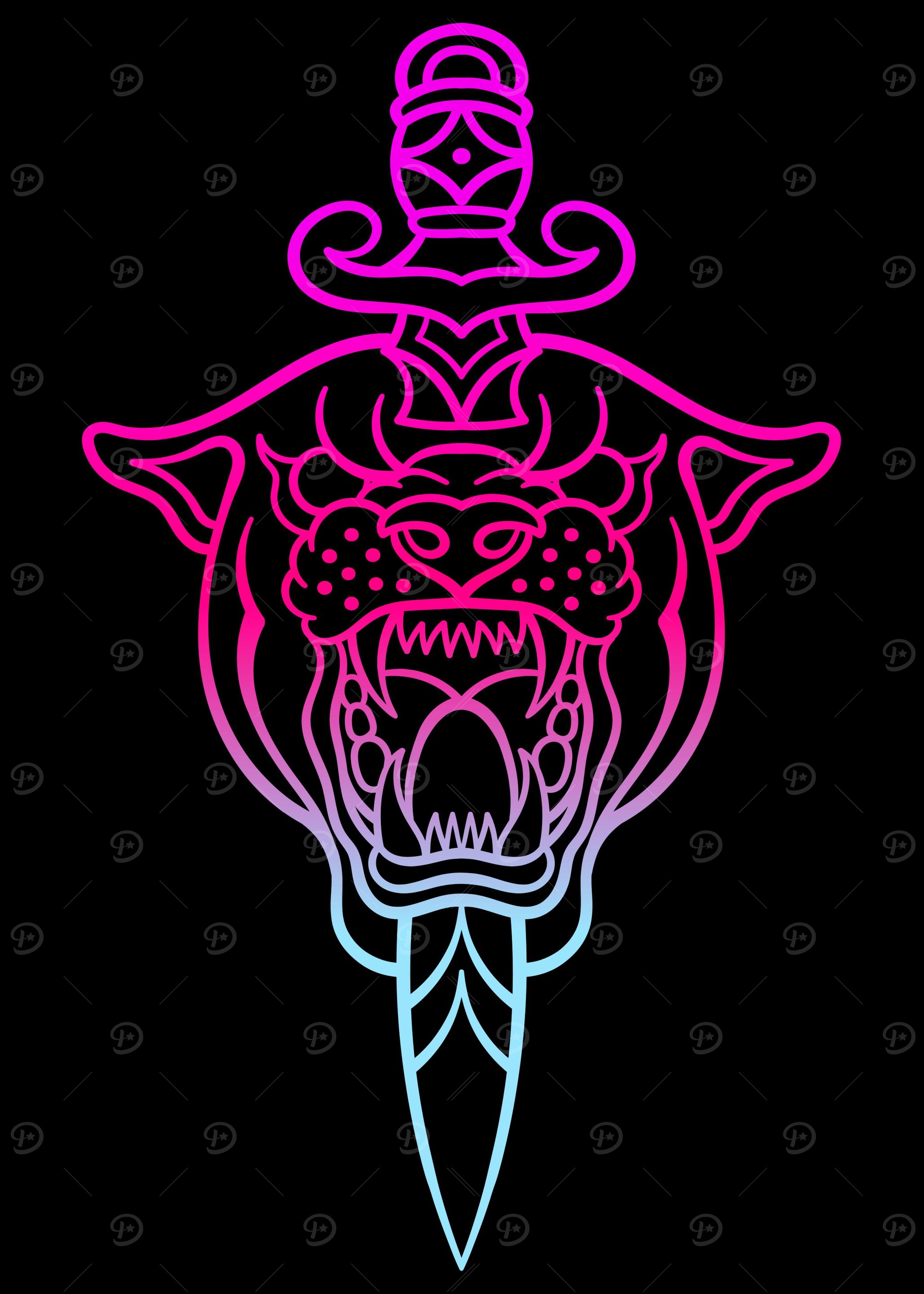 panther dagger tattoo