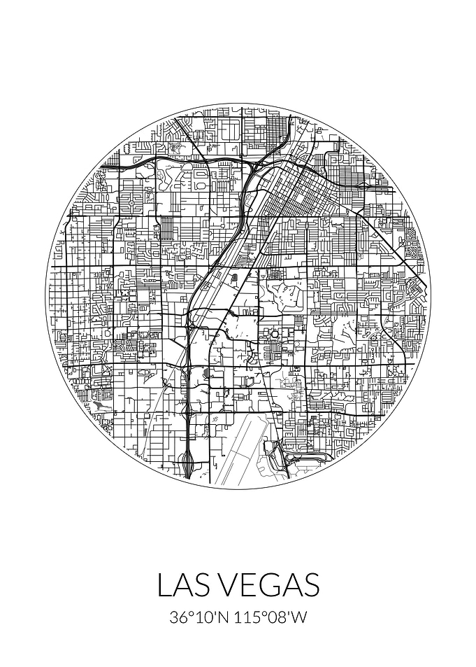 Las Vegas City Map White