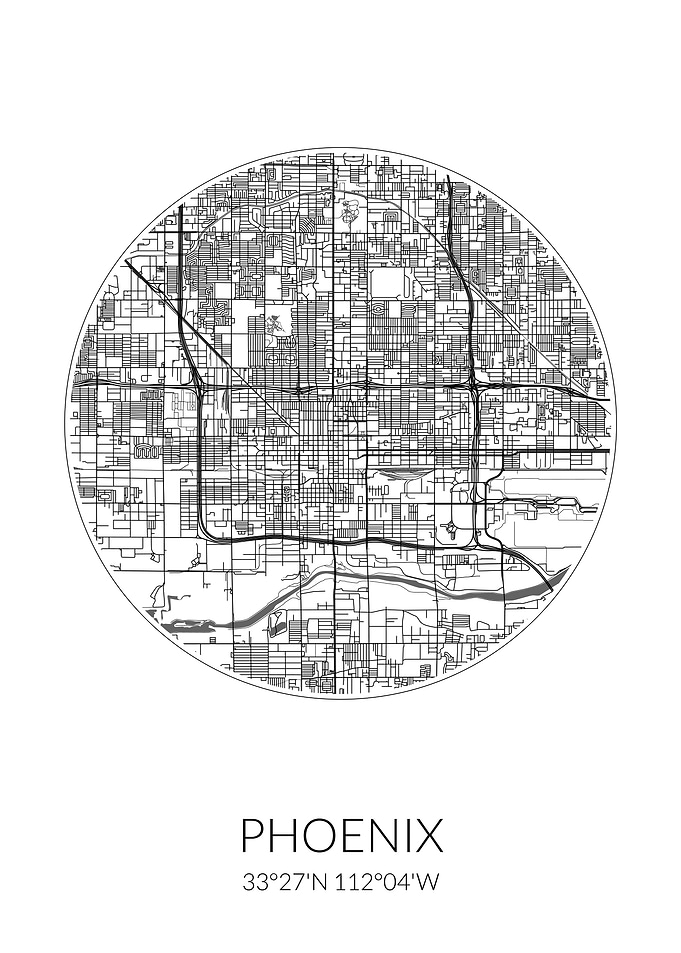 Phoenix City Map White