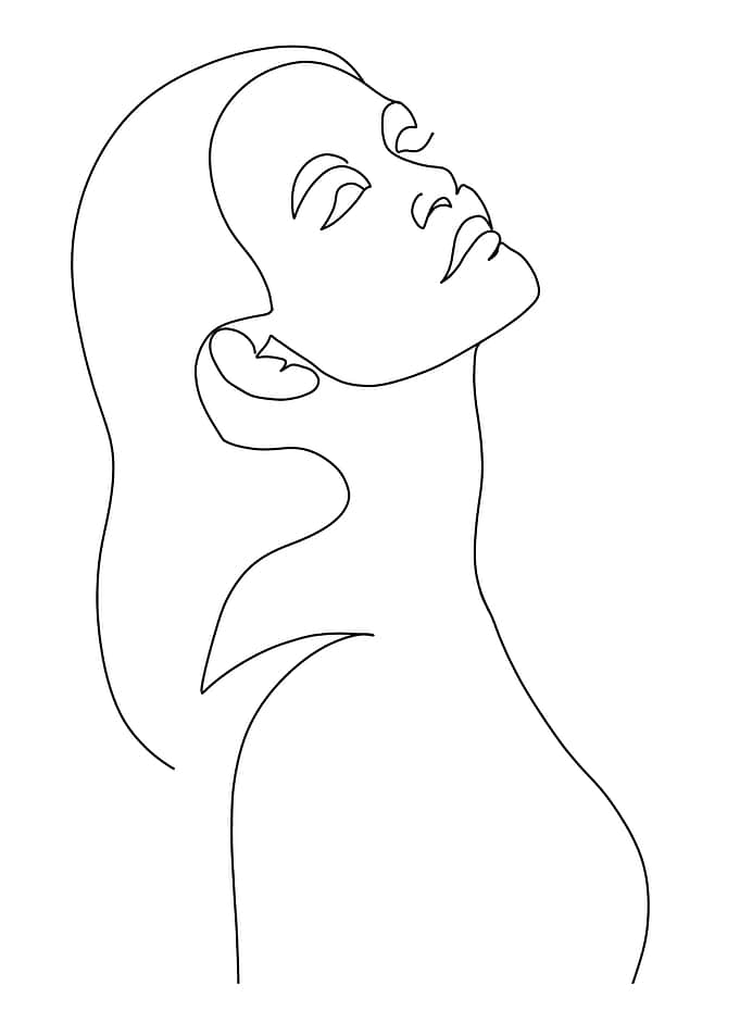 One Line Art Woman