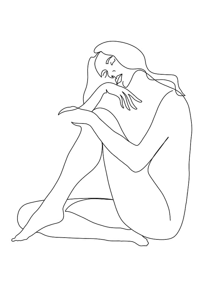 One Line Art Woman