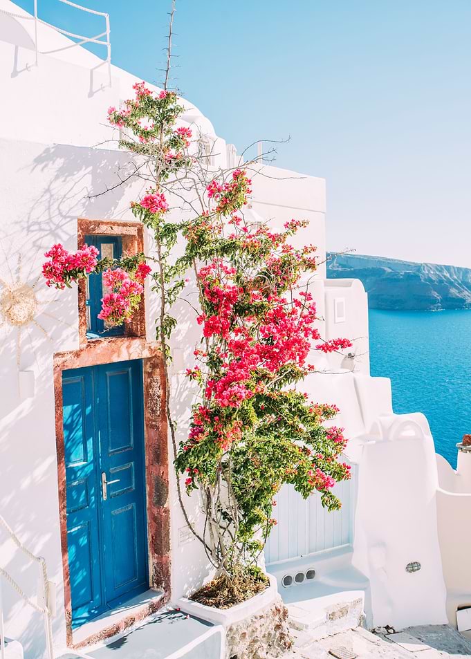 Blue Door in Santorini