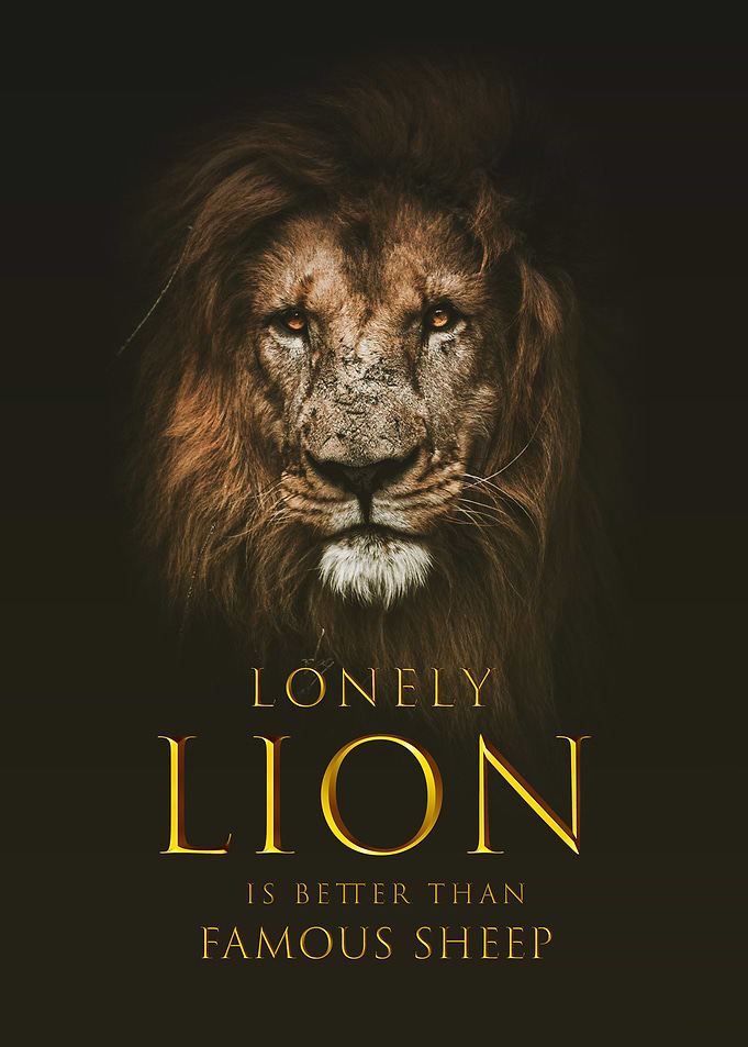 Brave Lonely Lion