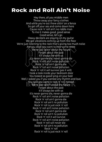 Lyric Back in Black poster