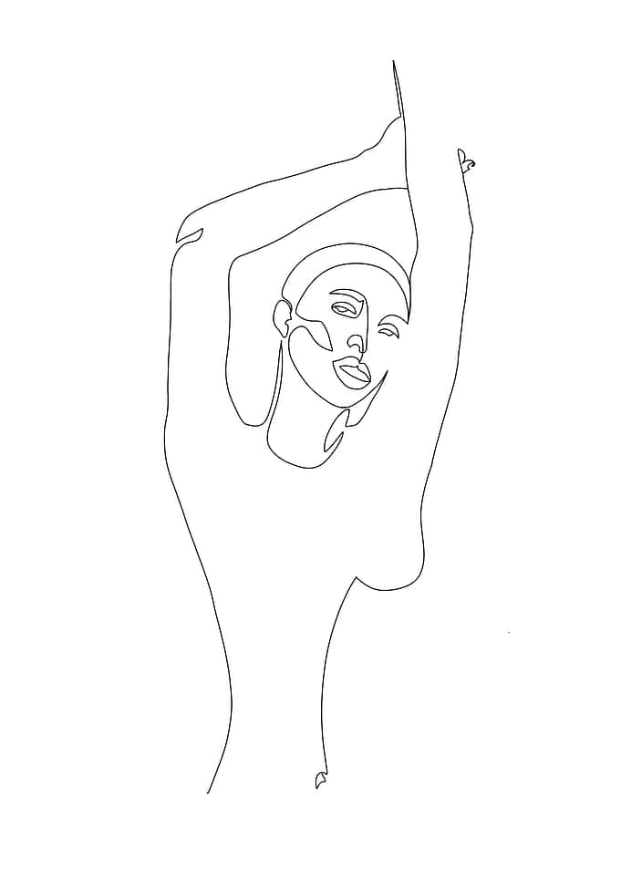 One Line Art Woman