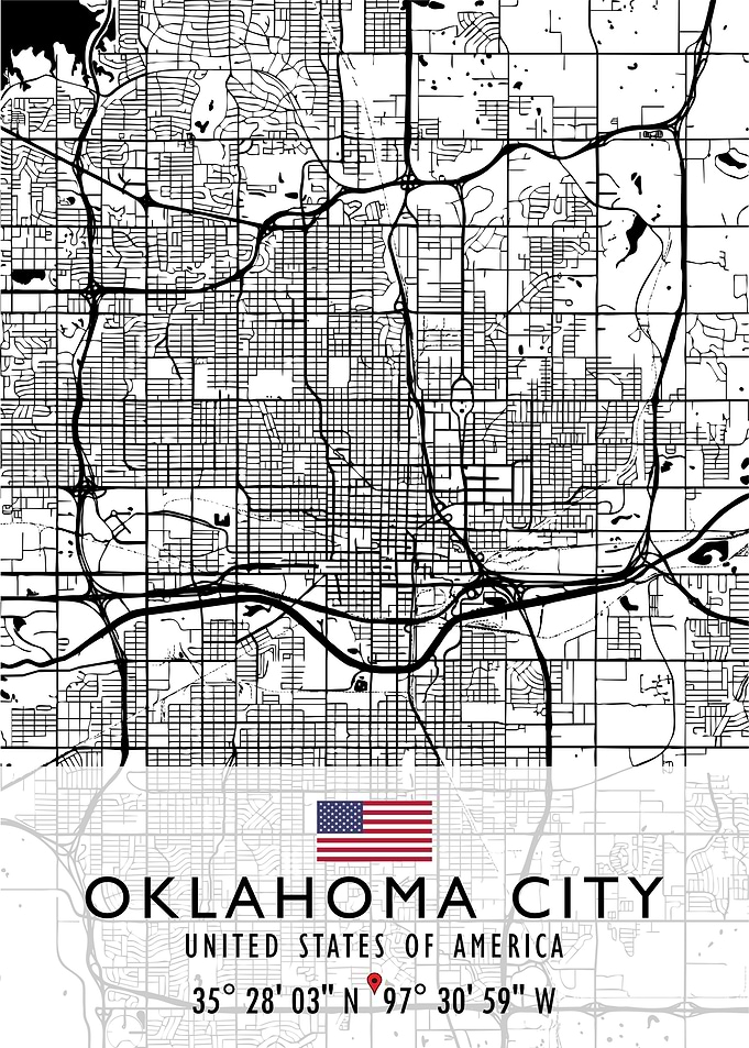 OKLAHOMA CITY MAP USA