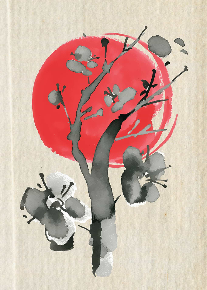 Blossoms at sunset