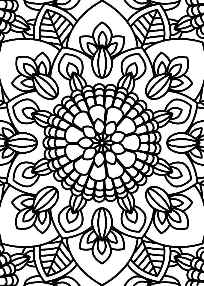 BW Floral Mandala Patt 04