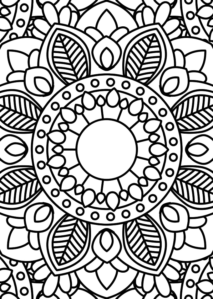 BW Floral Mandala Patt 05