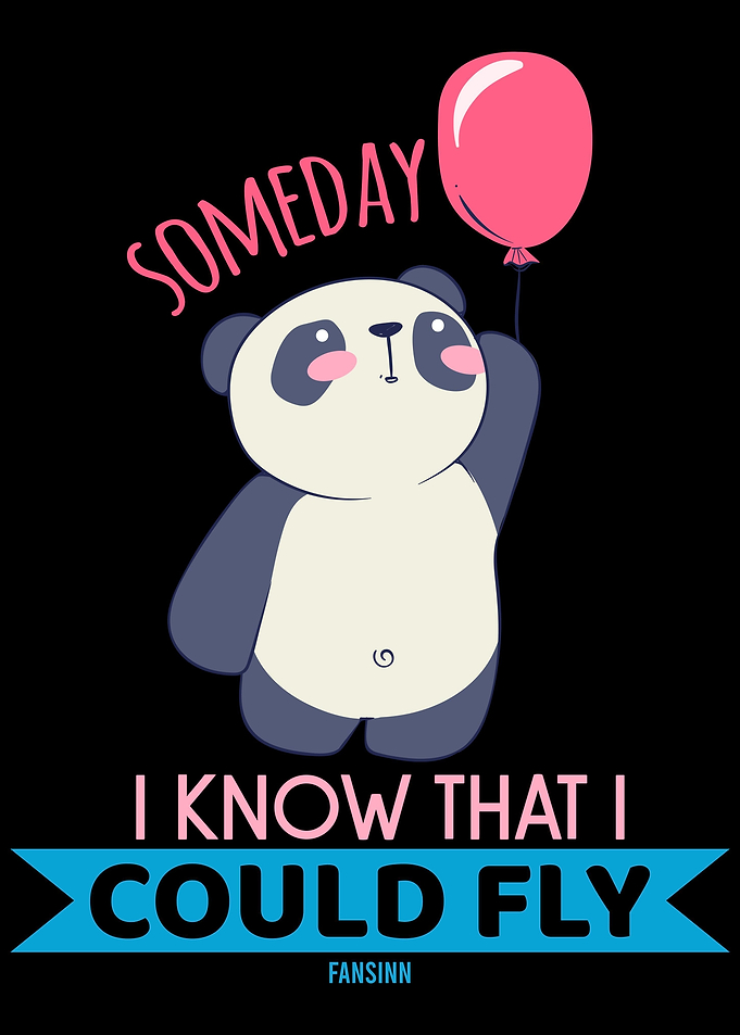 Panda child with balloon
