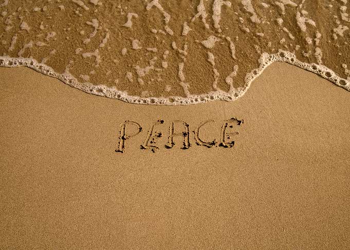 Beach waves peace