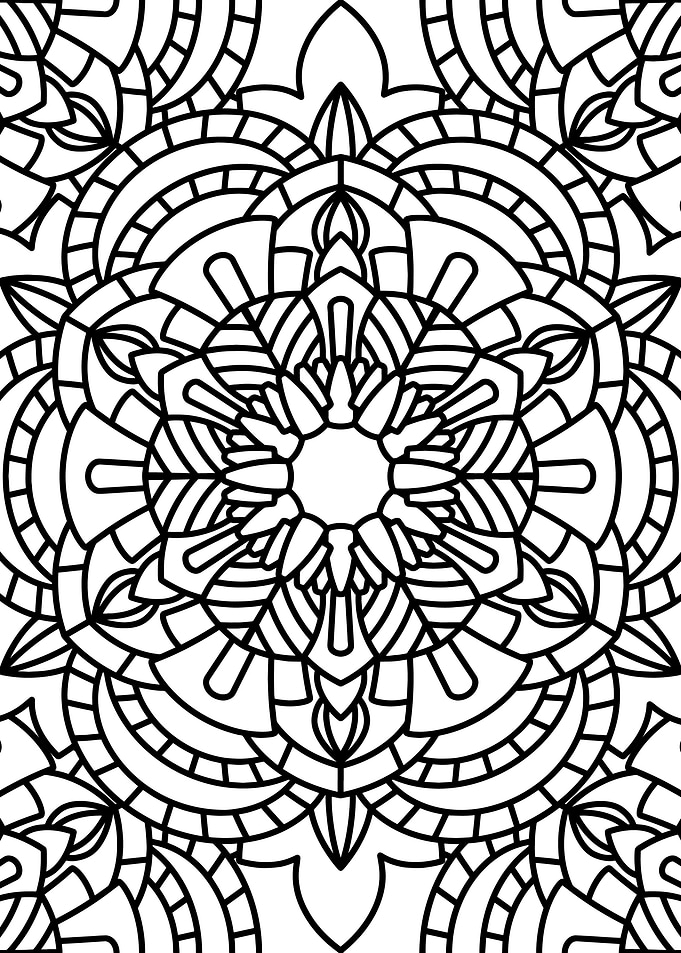 BW Floral Mandala Patt 08