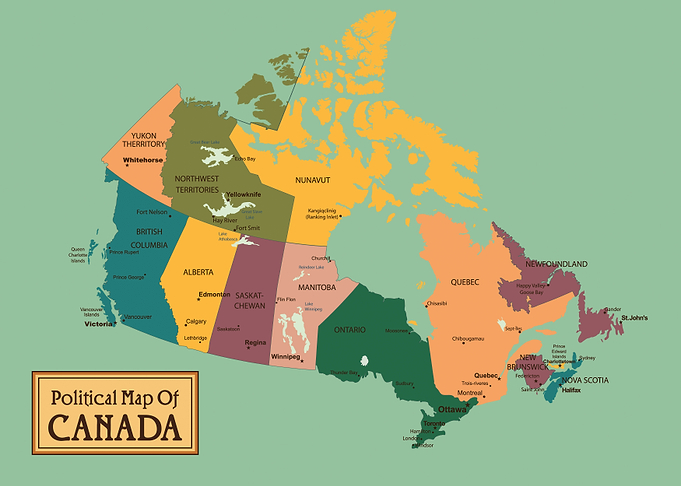 Political Map Of Canada