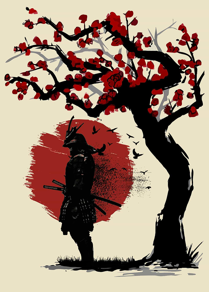 Samurai In Moon