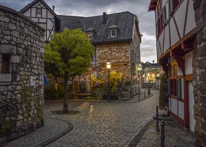 Cheerful village street