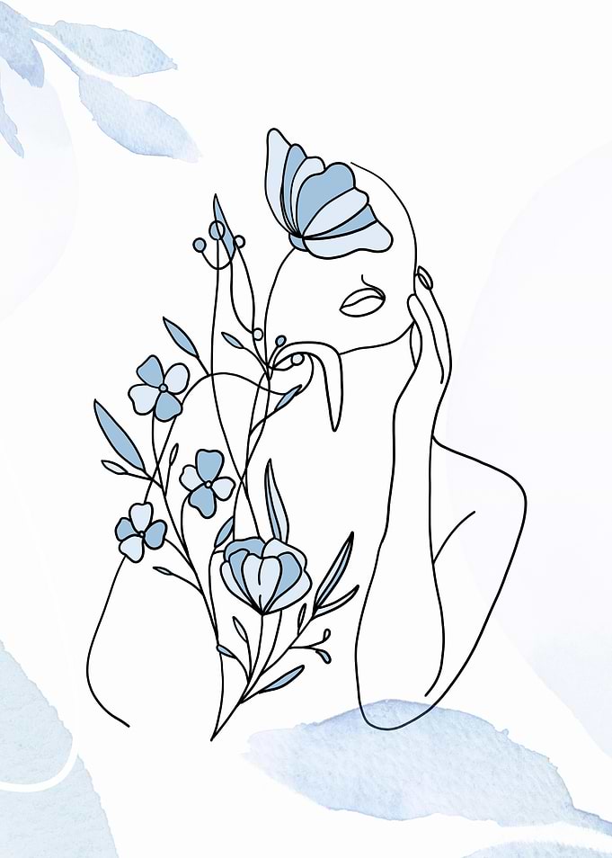 Minimalist portrait of wom