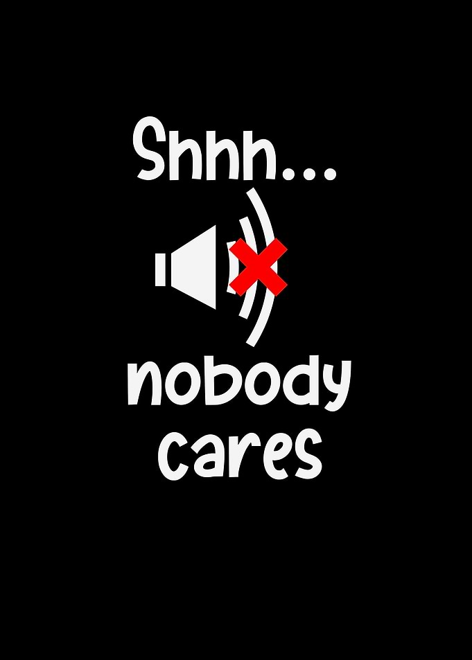 Hush Nobody Cares Sarcasm