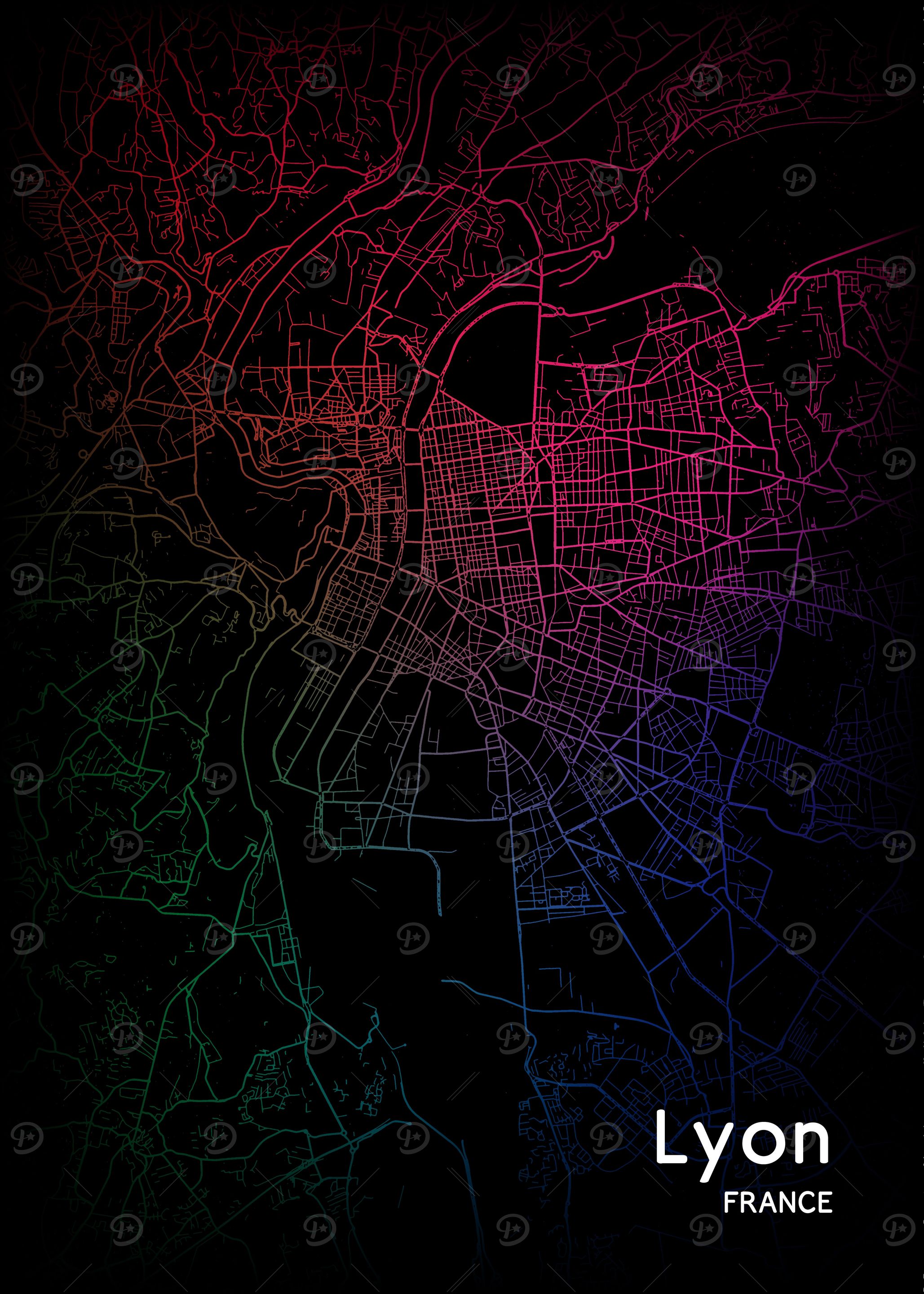 Lyon City Map France