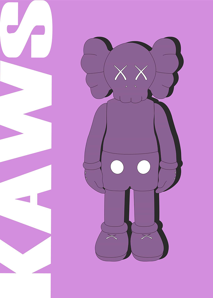 Pink Kaws Poster