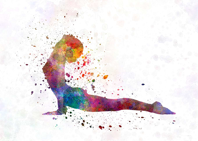 Young man practices yoga i