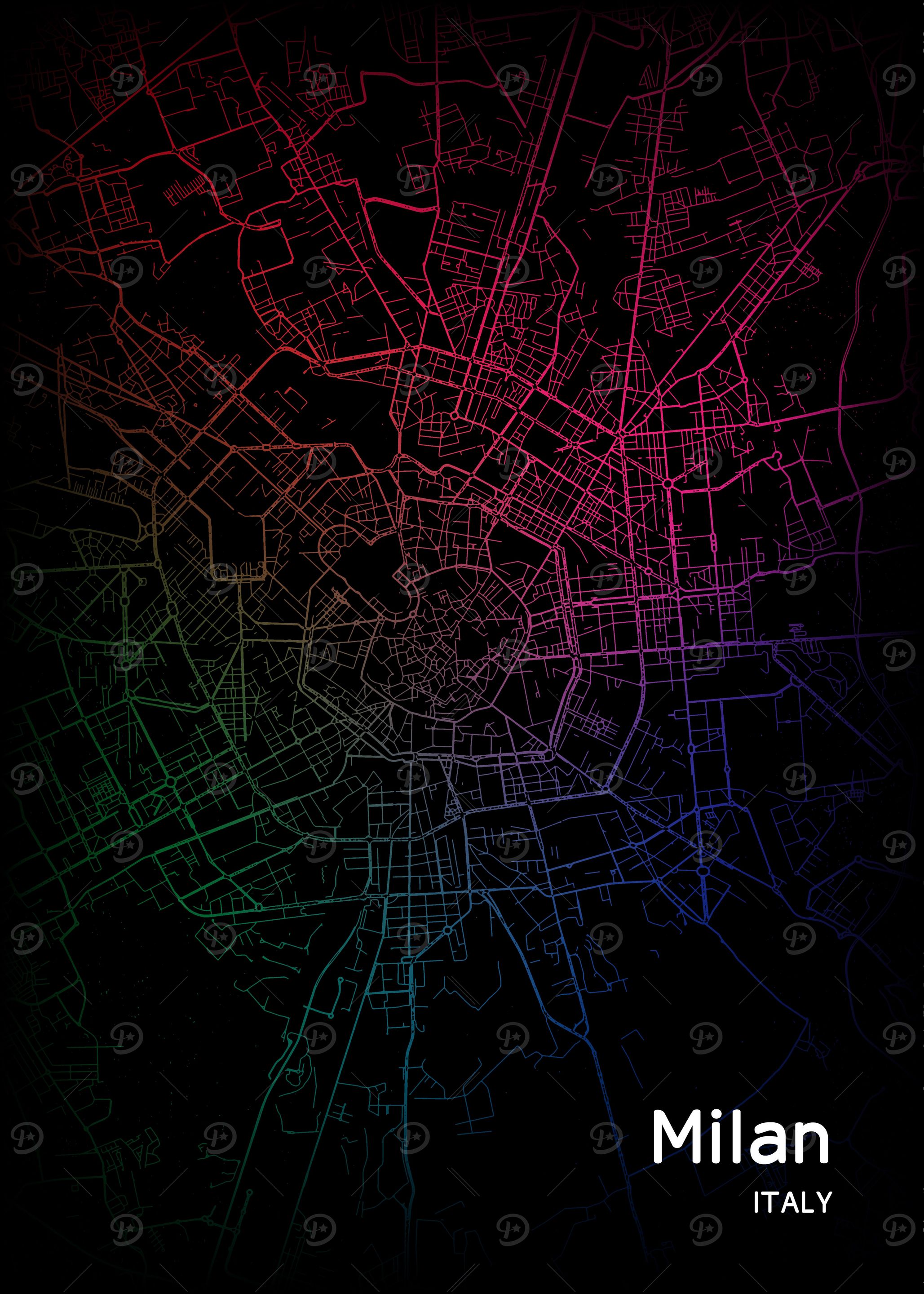 Milan City Map Italy