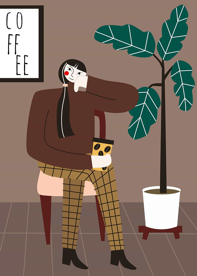 Girl Relax with Coffee