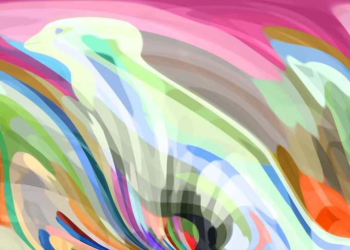 Abstract Pink Bird