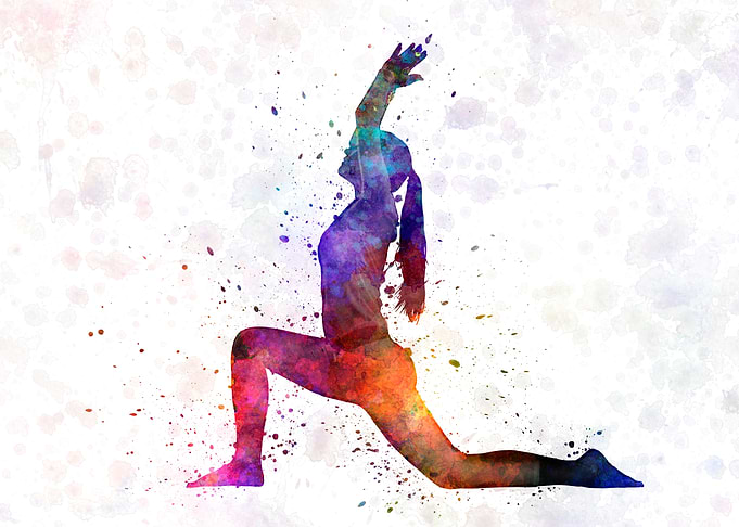 Young man practices yoga