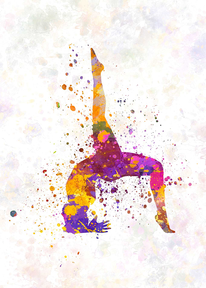 Young man practices yoga i