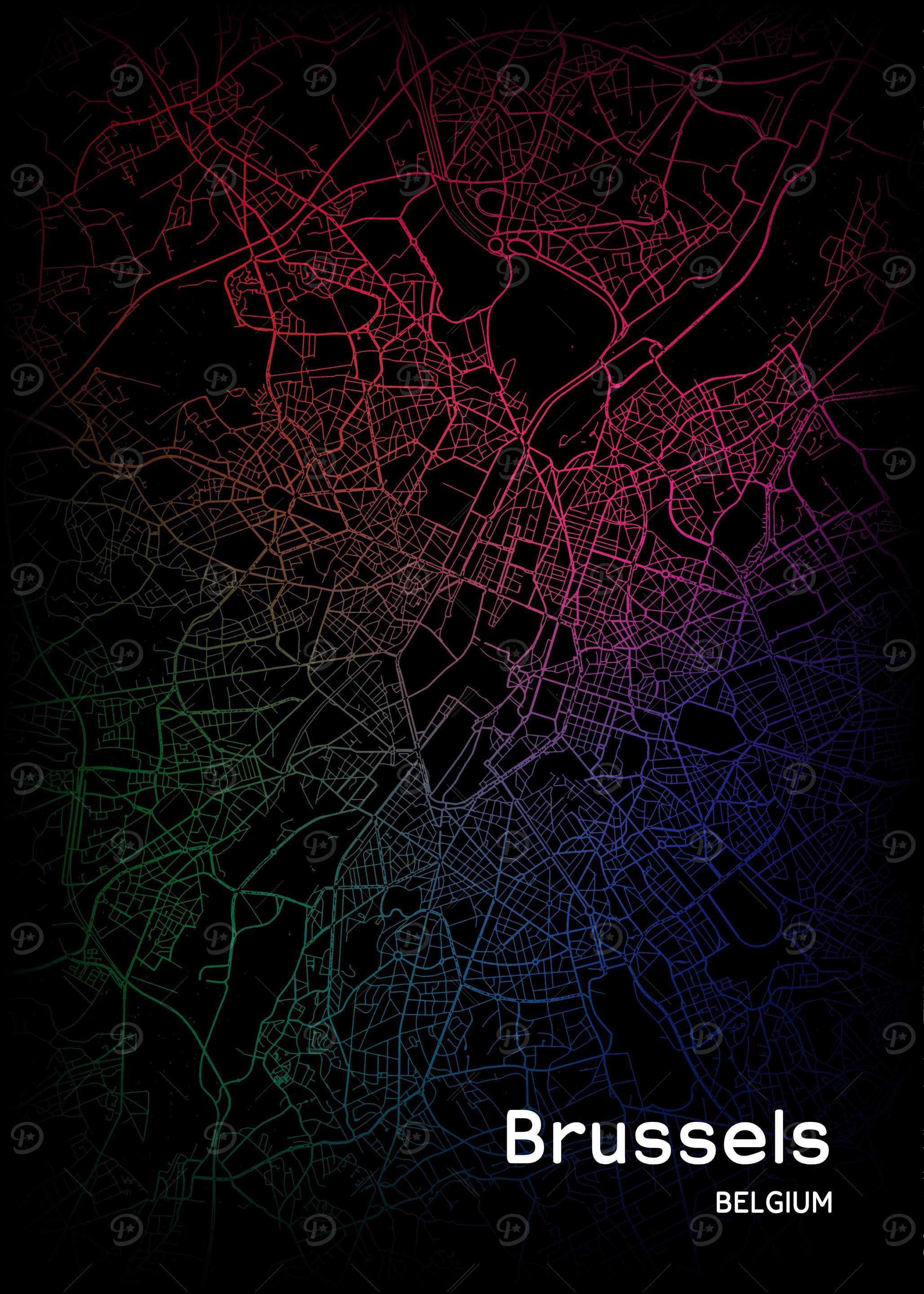 Brussels City Map Belgium