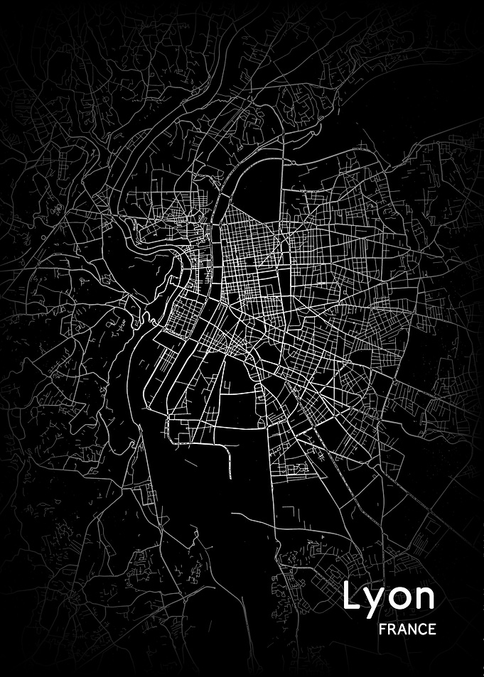 Lyon City Map France