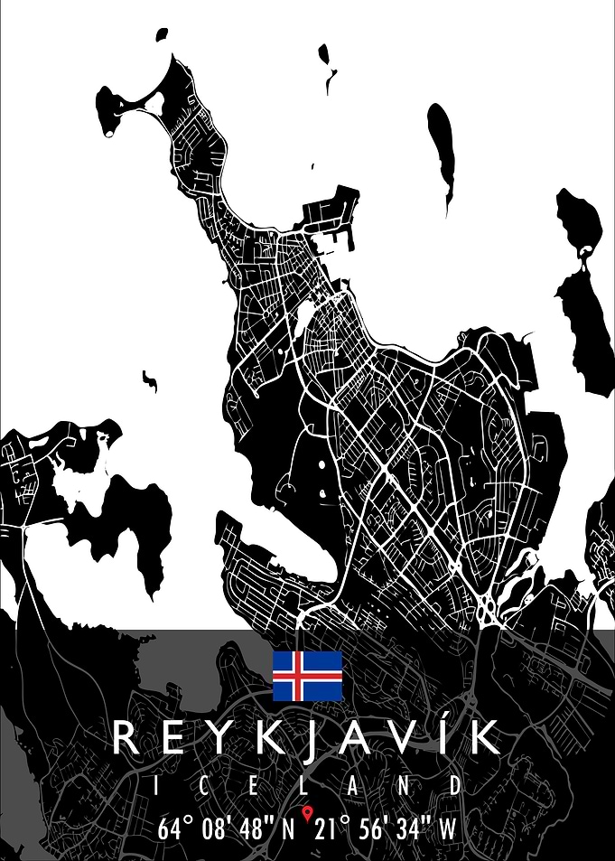 REYKJAVIK MAP ICELAND