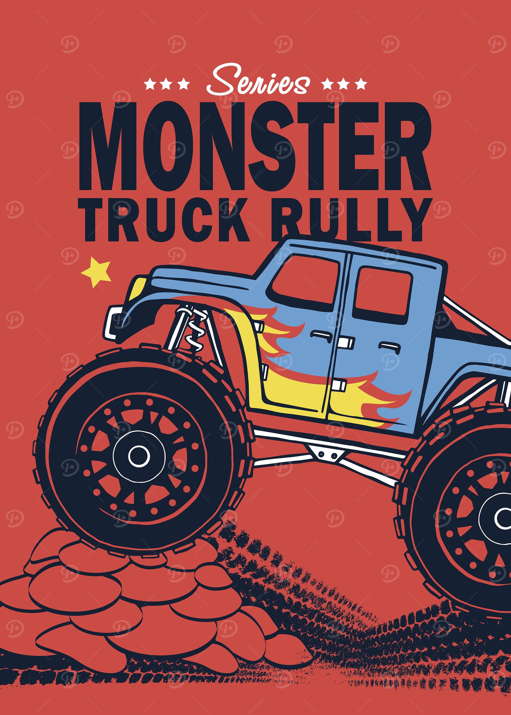 Cartoon monster truck