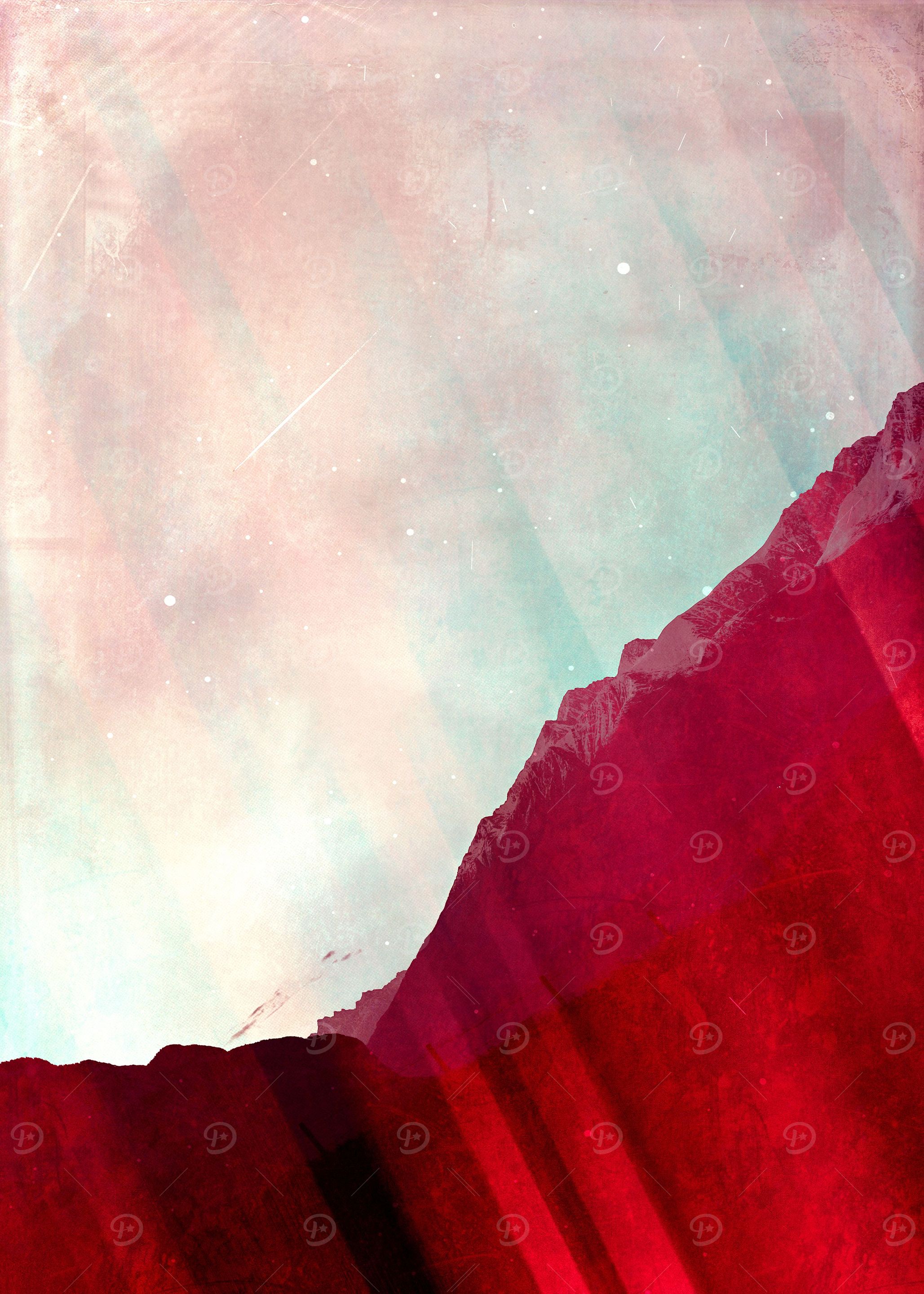 Scarlet and Teal Mountains