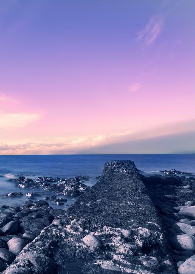 Pastel Sunset Pier at Sea