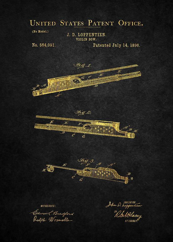 43 Violin Bow Patent Prin