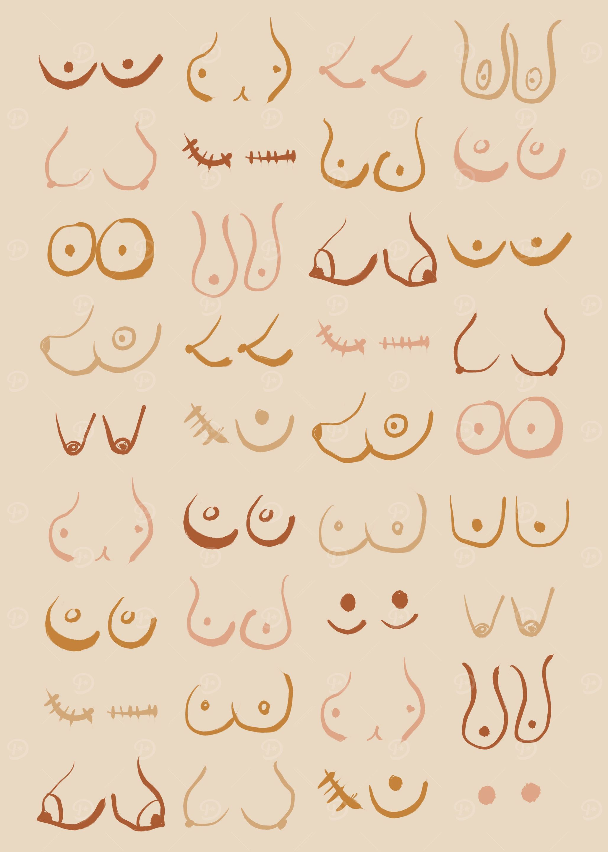 Earth Tones Boobies Sketch