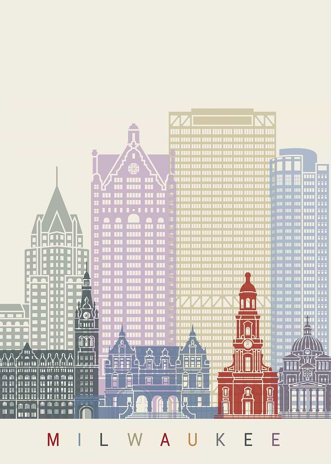 Milwaukee skyline poster