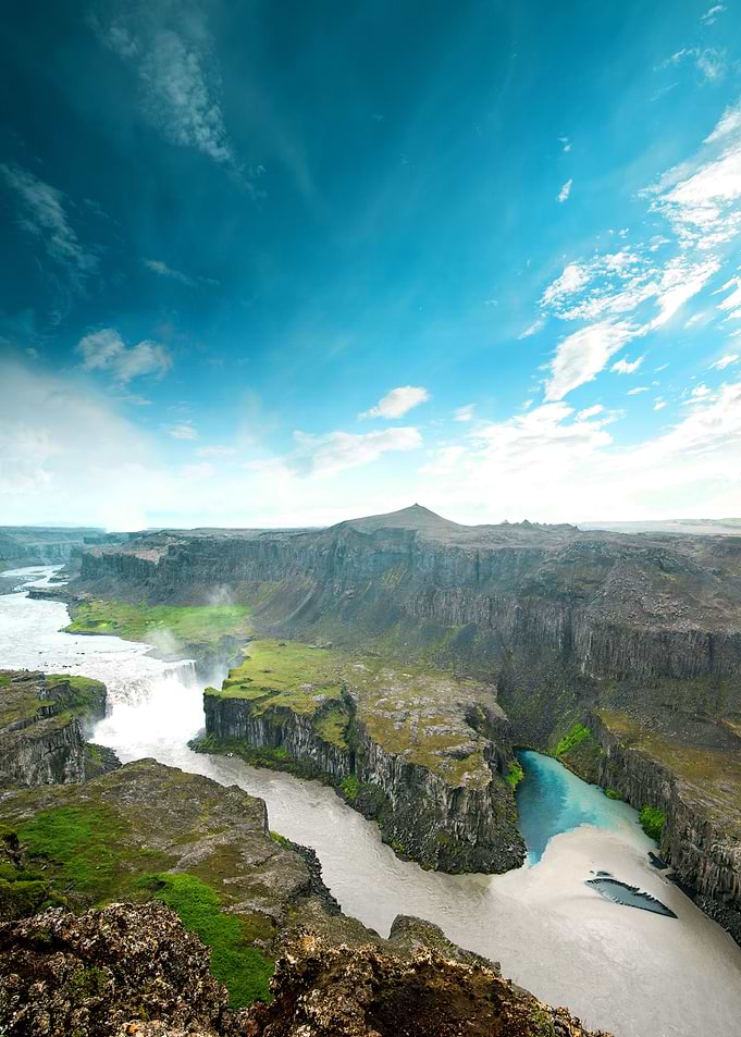 Dettifoss Waterfall Aerial