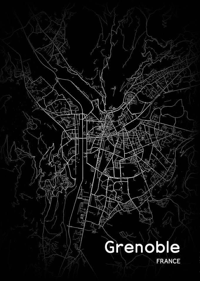 Grenoble City Map France