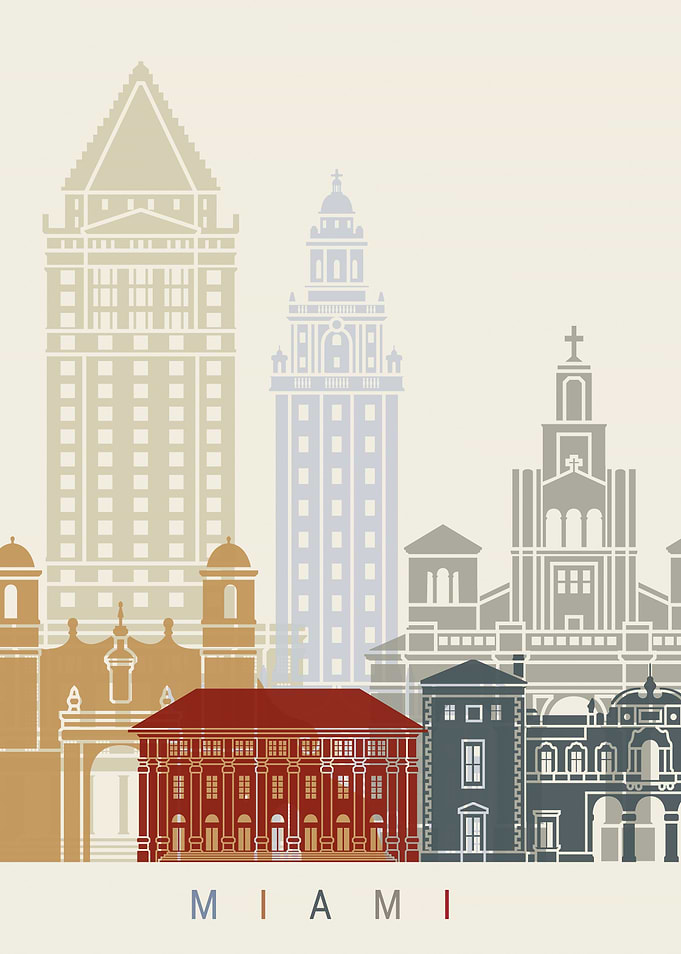 Miami skyline poster