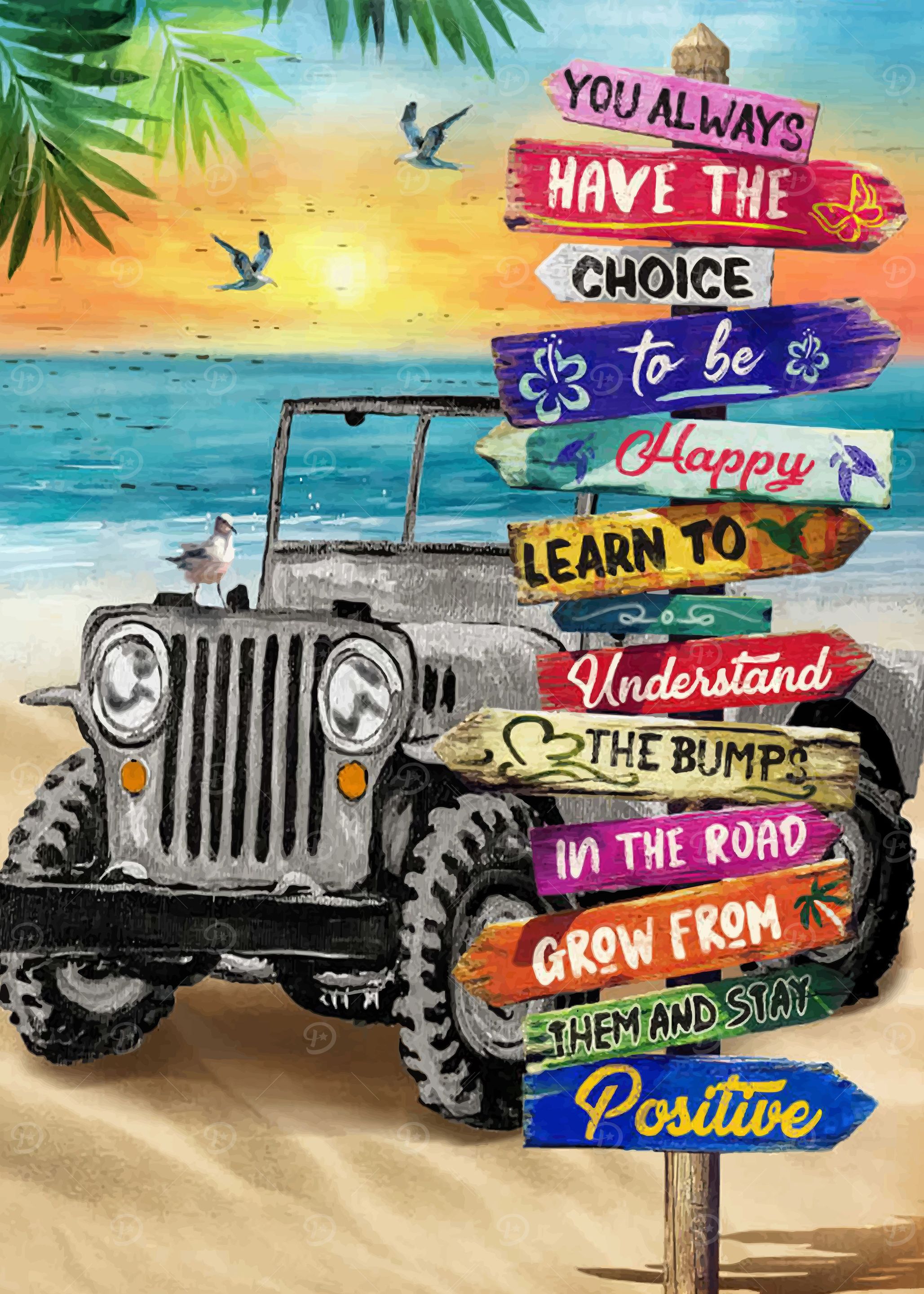 Summer Beach Grey Jeep