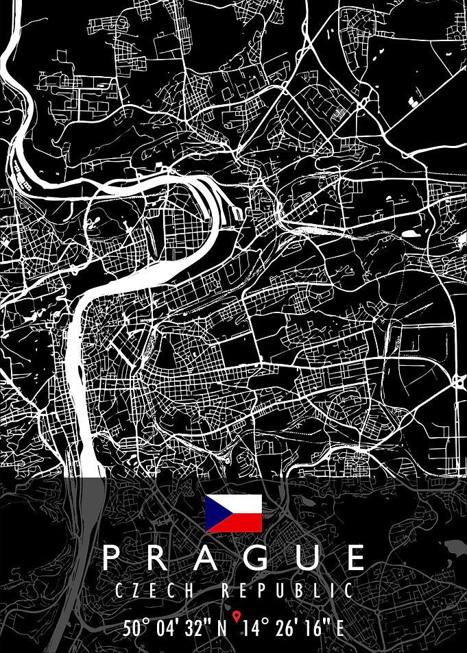 PRAGUE MAP CZECH REPUBLIC