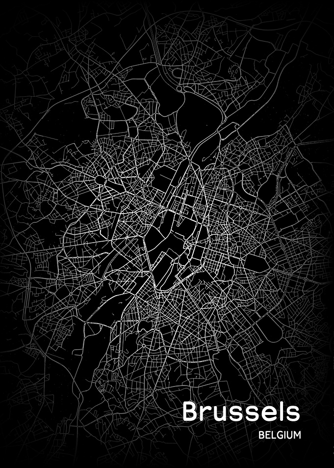 Brussels City Map Belgium