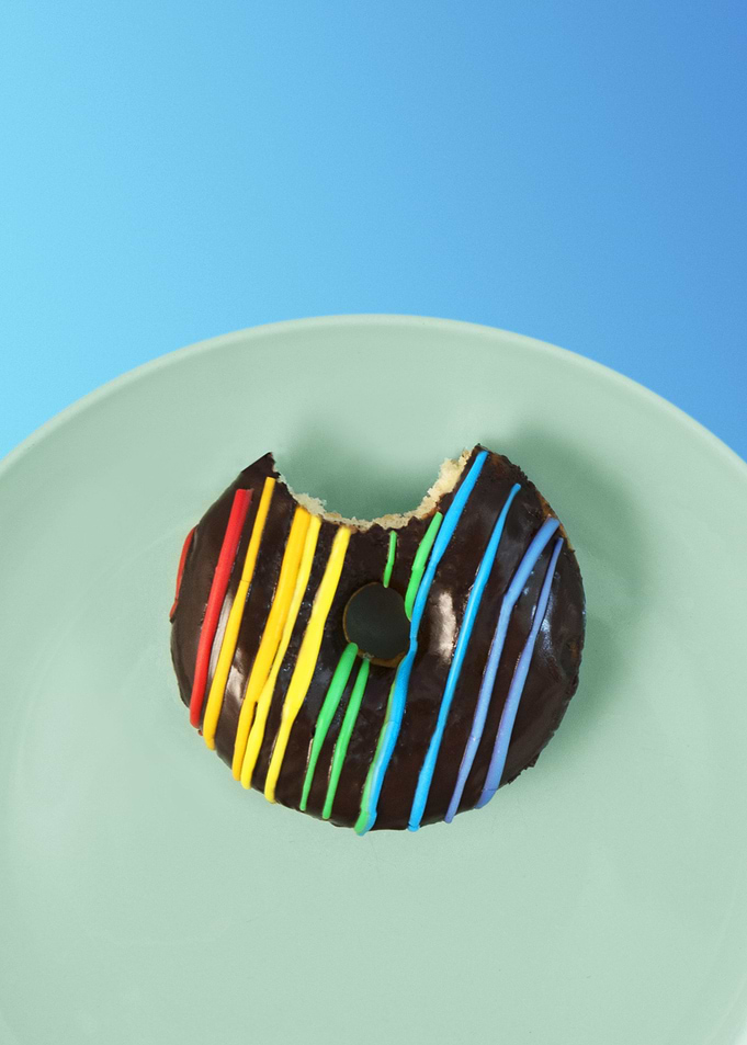 Pride Donut with Bite