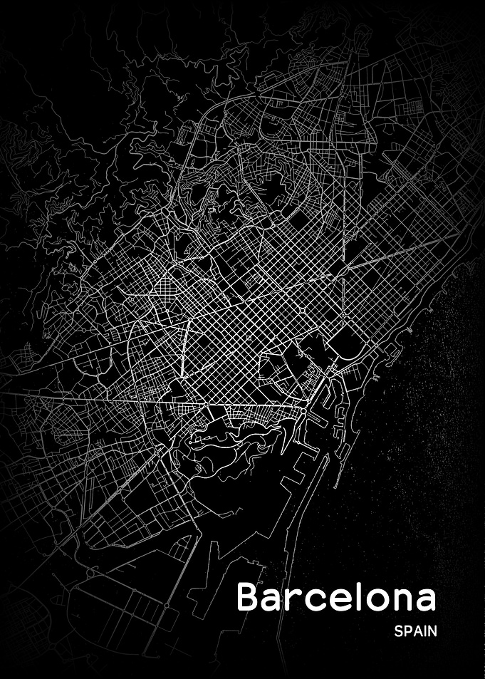 Barcelona City Map Spain